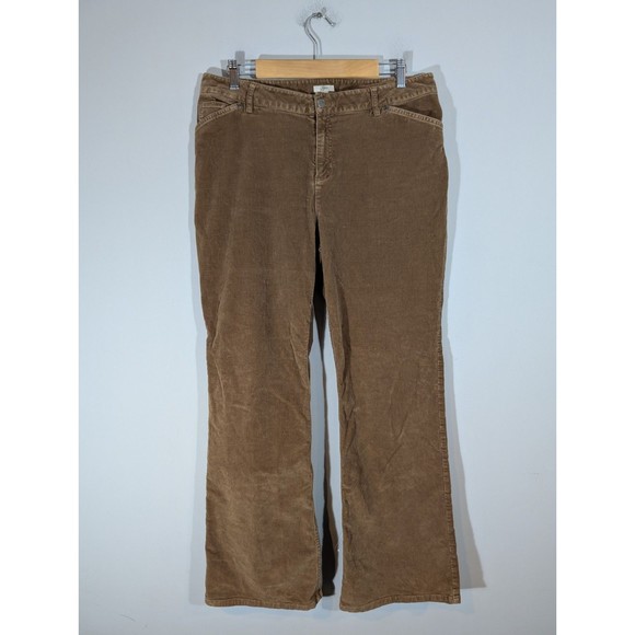 J.Jill Women Brown High-Rise Boot cut Corduroy Pants Sz 14 English Countryside - Picture 1 of 8